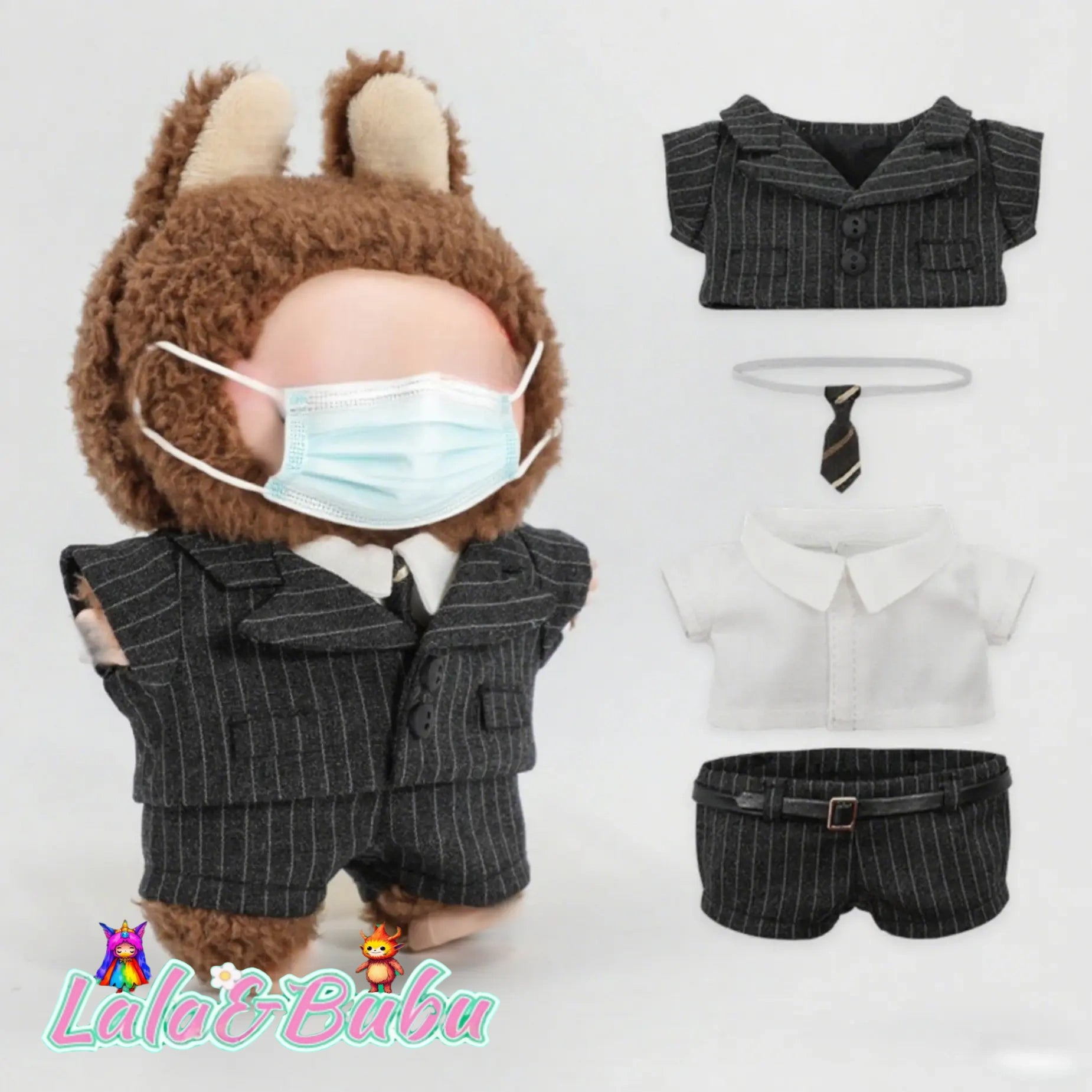 Creative Casual Suits for Labu – Custom Tailored 15-17cm Formal Wear for Vinyl Art Dolls, Exuding Gentleman's Style