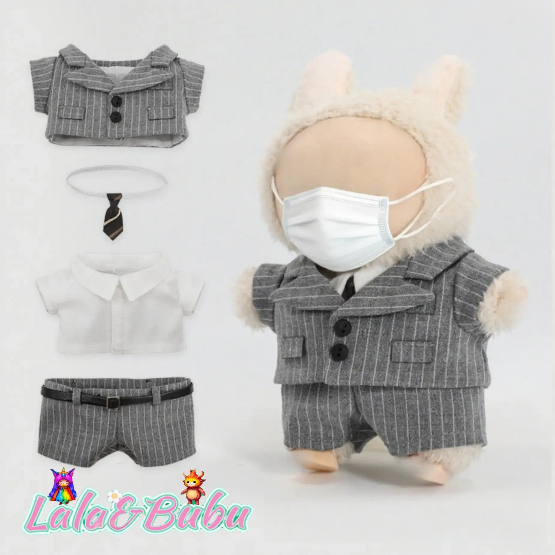 Creative Casual Suits for Labu – Custom Tailored 15-17cm Formal Wear for Vinyl Art Dolls, Exuding Gentleman's Style